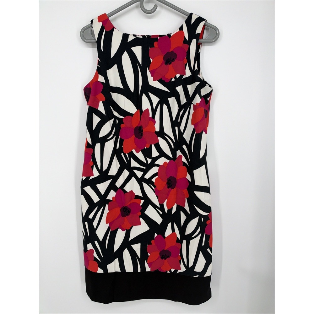 Alyx Women's Sleeveless Sheath Dress Size 8 Stretch Floral Pink & Black Career